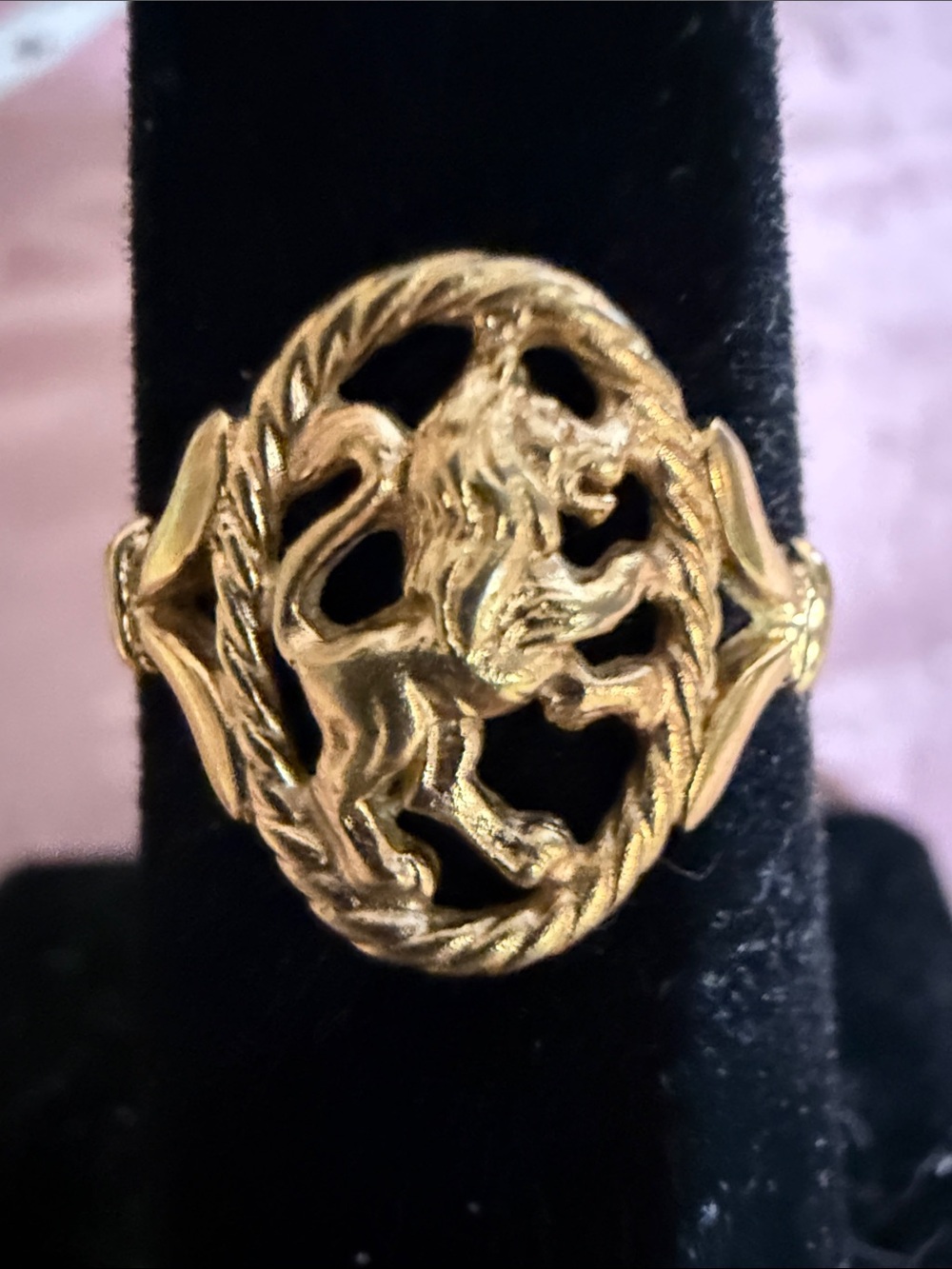 Gold Lion Motif Women's Ring by Avon